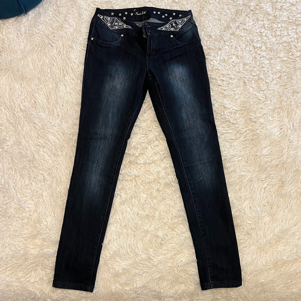 Dark blue Jeans with Rhinestones